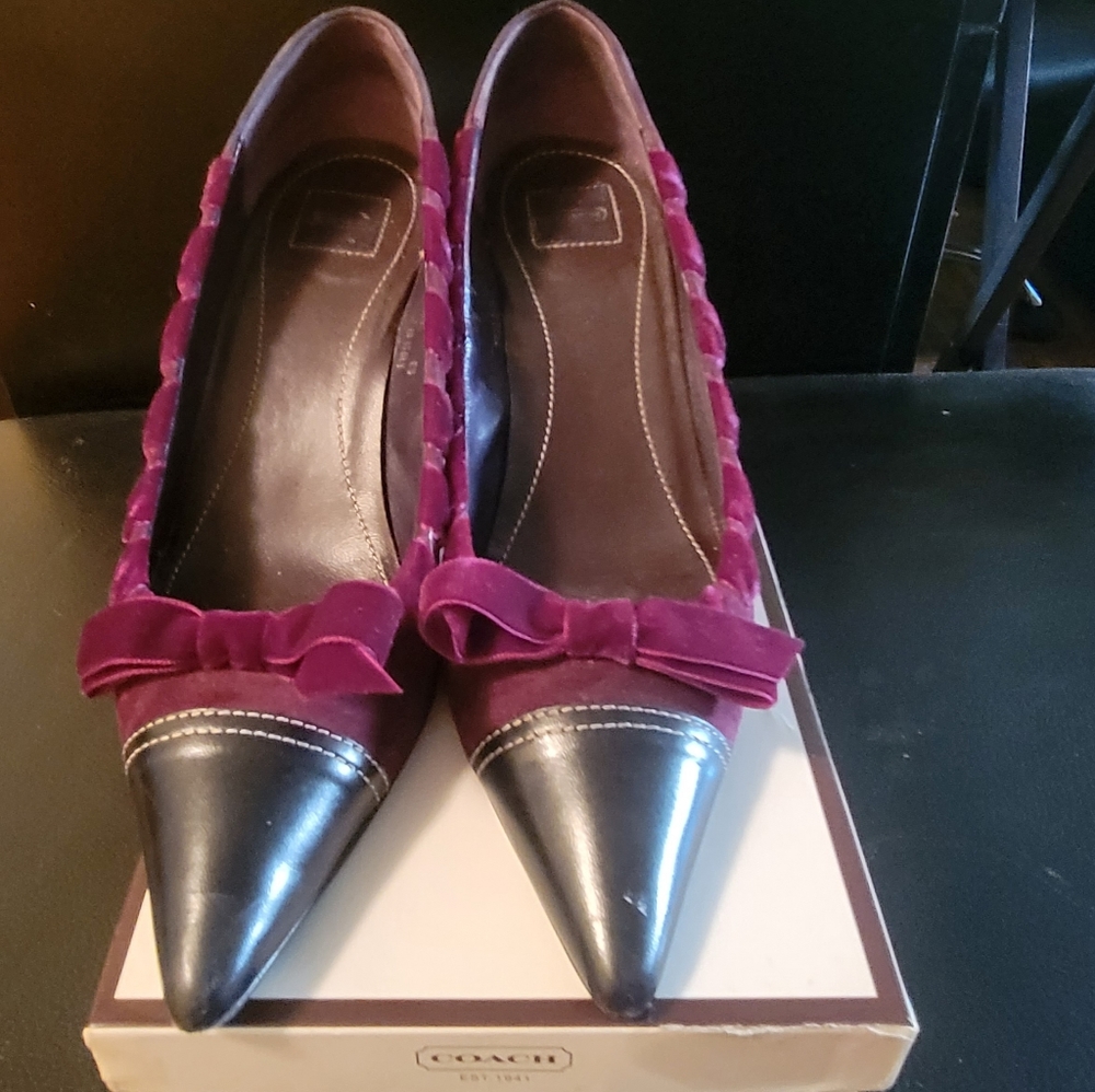 Coach  Sue Kidsuede/kidskin Aubergine Shoes